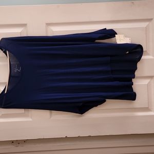 Royal blue  Andrea joined high low 3/4 sleeve shirt